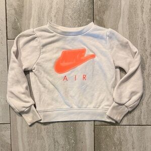 Nike White Sweatshirt with Neon Coral Swoosh